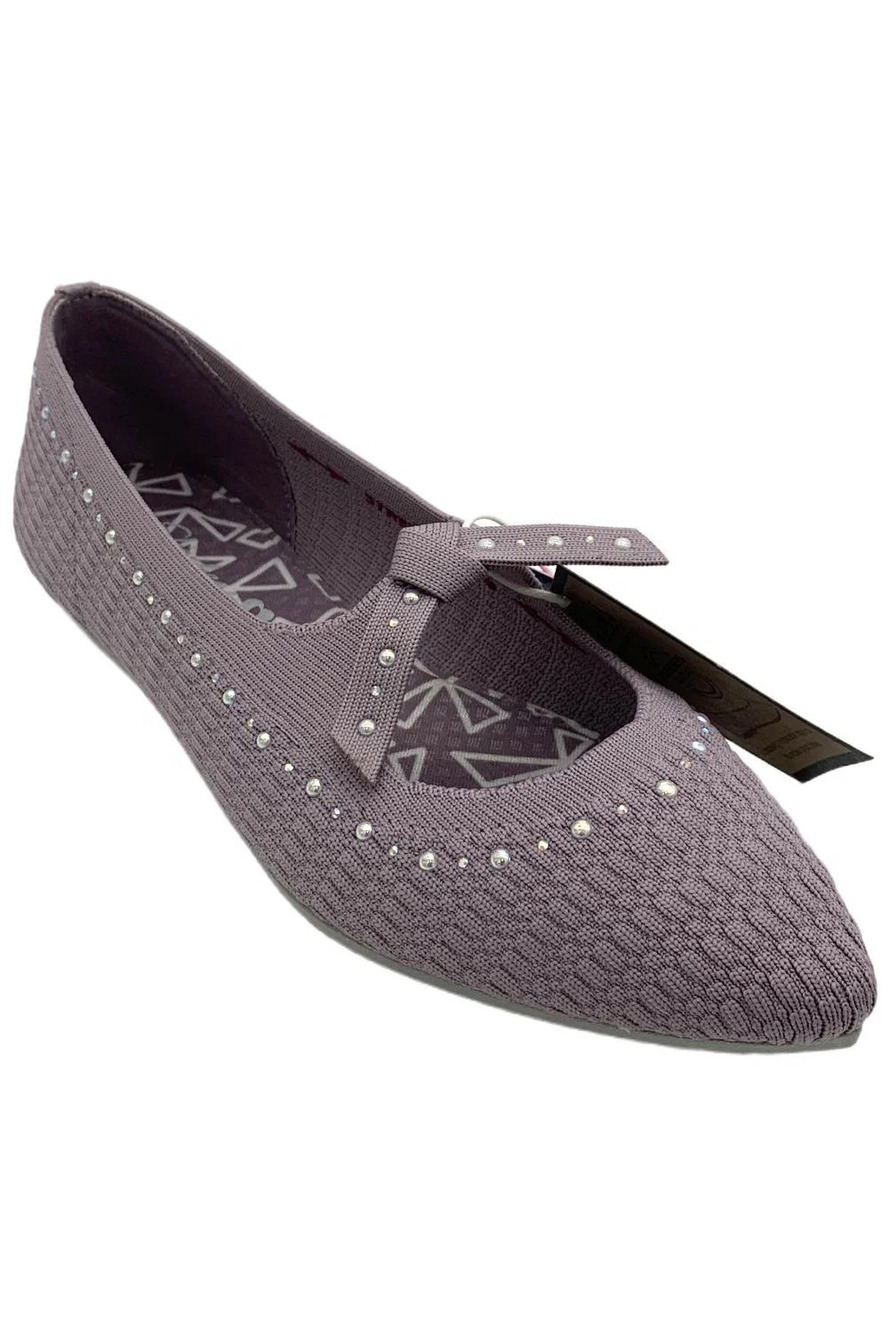 Women’s Studded Knit Ballet Flat in Mauve - Unbranded